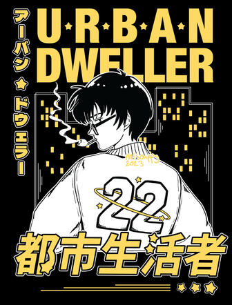 Retro Style Bust with Graphic Design elements